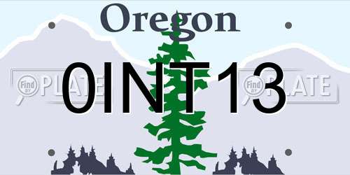 0INT13 Oregon License Plate