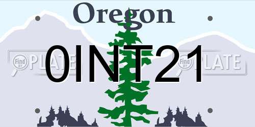 0INT21 Oregon License Plate