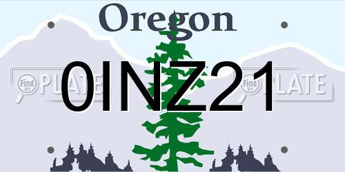 0INZ21 Oregon License Plate
