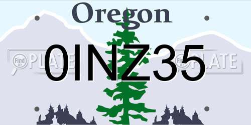 0INZ35 Oregon License Plate