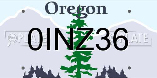 0INZ36 Oregon License Plate