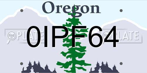 0IPF64 Oregon License Plate