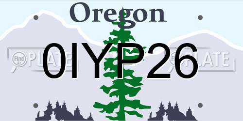0IYP26 Oregon License Plate