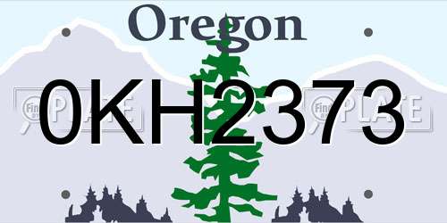 0KH2373 Oregon License Plate