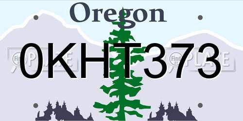 0KHT373 Oregon License Plate