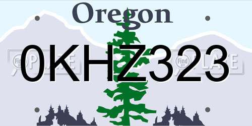 0KHZ323 Oregon License Plate