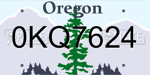 0KQ7624 Oregon License Plate