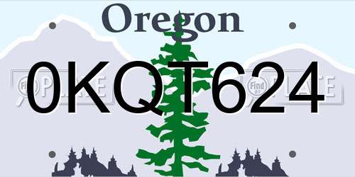 0KQT624 Oregon License Plate