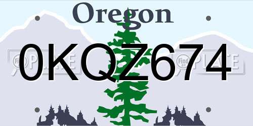 0KQZ674 Oregon License Plate