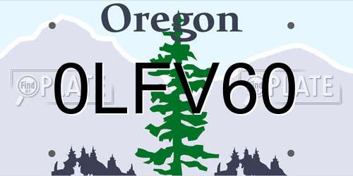 0LFV60 Oregon License Plate