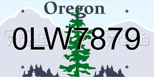 0LW7879 Oregon License Plate