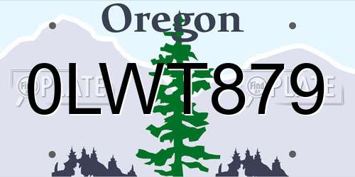 0LWT879 Oregon License Plate