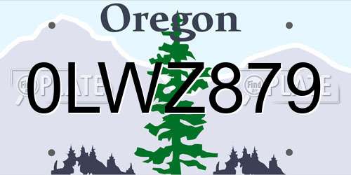 0LWZ879 Oregon License Plate