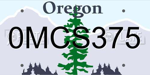 0MCS375 Oregon License Plate