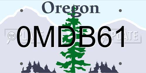0MDB61 Oregon License Plate