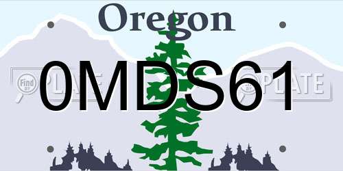 0MDS61 Oregon License Plate
