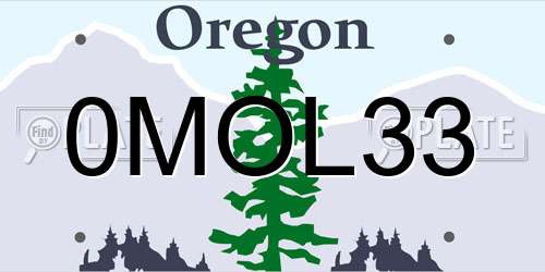 0MOL33 Oregon License Plate