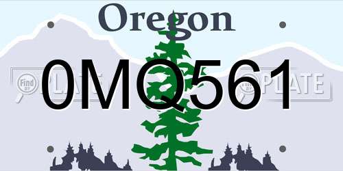 0MQ561 Oregon License Plate