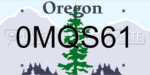 0MQS61 Oregon License Plate