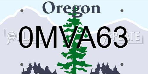 0MVA63 Oregon License Plate