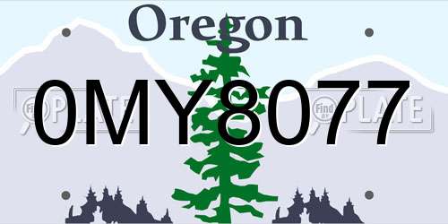 0MY8077 Oregon License Plate