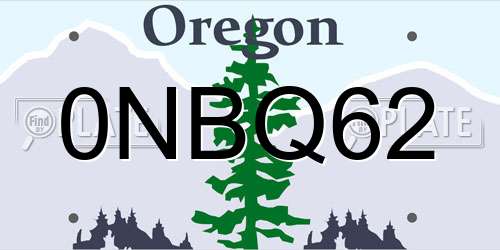 0NBQ62 Oregon License Plate