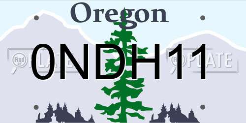 0NDH11 Oregon License Plate