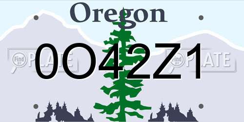 0O42Z1 Oregon License Plate