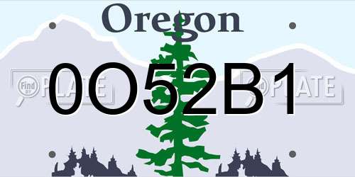 0O52B1 Oregon License Plate