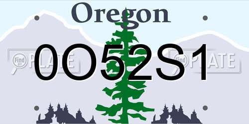 0O52S1 Oregon License Plate