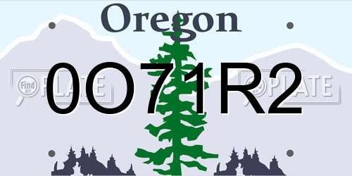 0O71R2 Oregon License Plate
