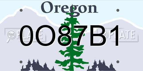 0O87B1 Oregon License Plate