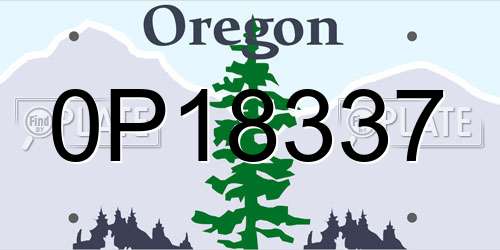 0P18337 Oregon License Plate