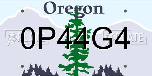 0P44G4 Oregon License Plate