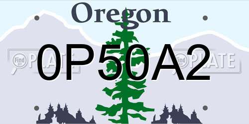 0P50A2 Oregon License Plate