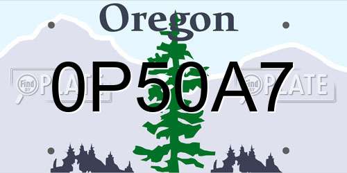 0P50A7 Oregon License Plate