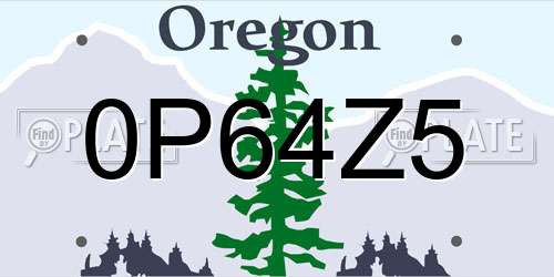 0P64Z5 Oregon License Plate