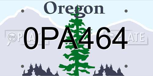 0PA464 Oregon License Plate