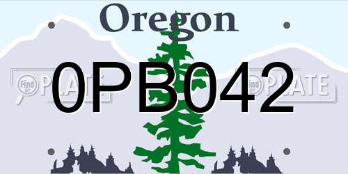 0PB042 Oregon License Plate