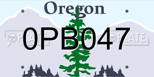 0PB047 Oregon License Plate