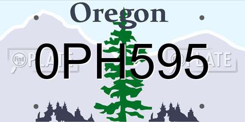 0PH595 Oregon License Plate