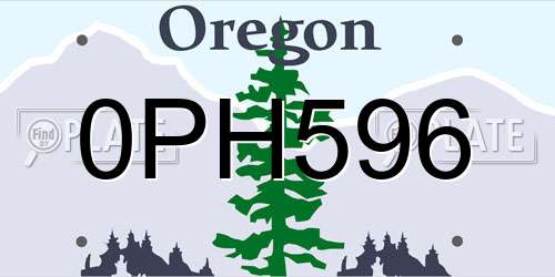 0PH596 Oregon License Plate