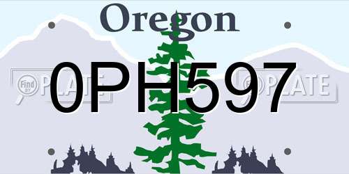 0PH597 Oregon License Plate
