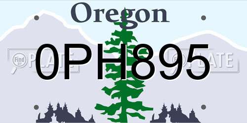 0PH895 Oregon License Plate
