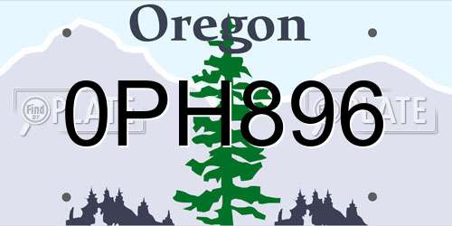0PH896 Oregon License Plate
