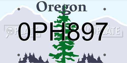 0PH897 Oregon License Plate
