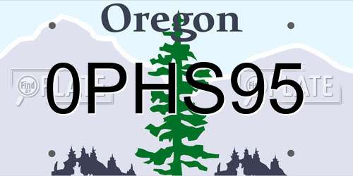 0PHS95 Oregon License Plate