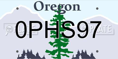 0PHS97 Oregon License Plate