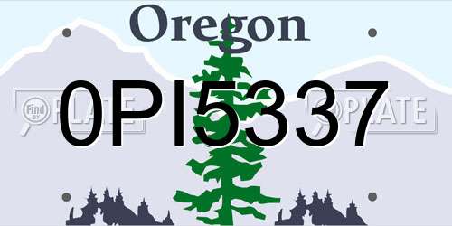 0PI5337 Oregon License Plate