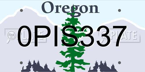 0PIS337 Oregon License Plate